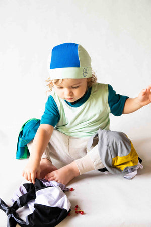 REWANA CHILDREN'S SHORT-SLEEVE T-SHIRT BAMBOO KNIT MINT AND JADE