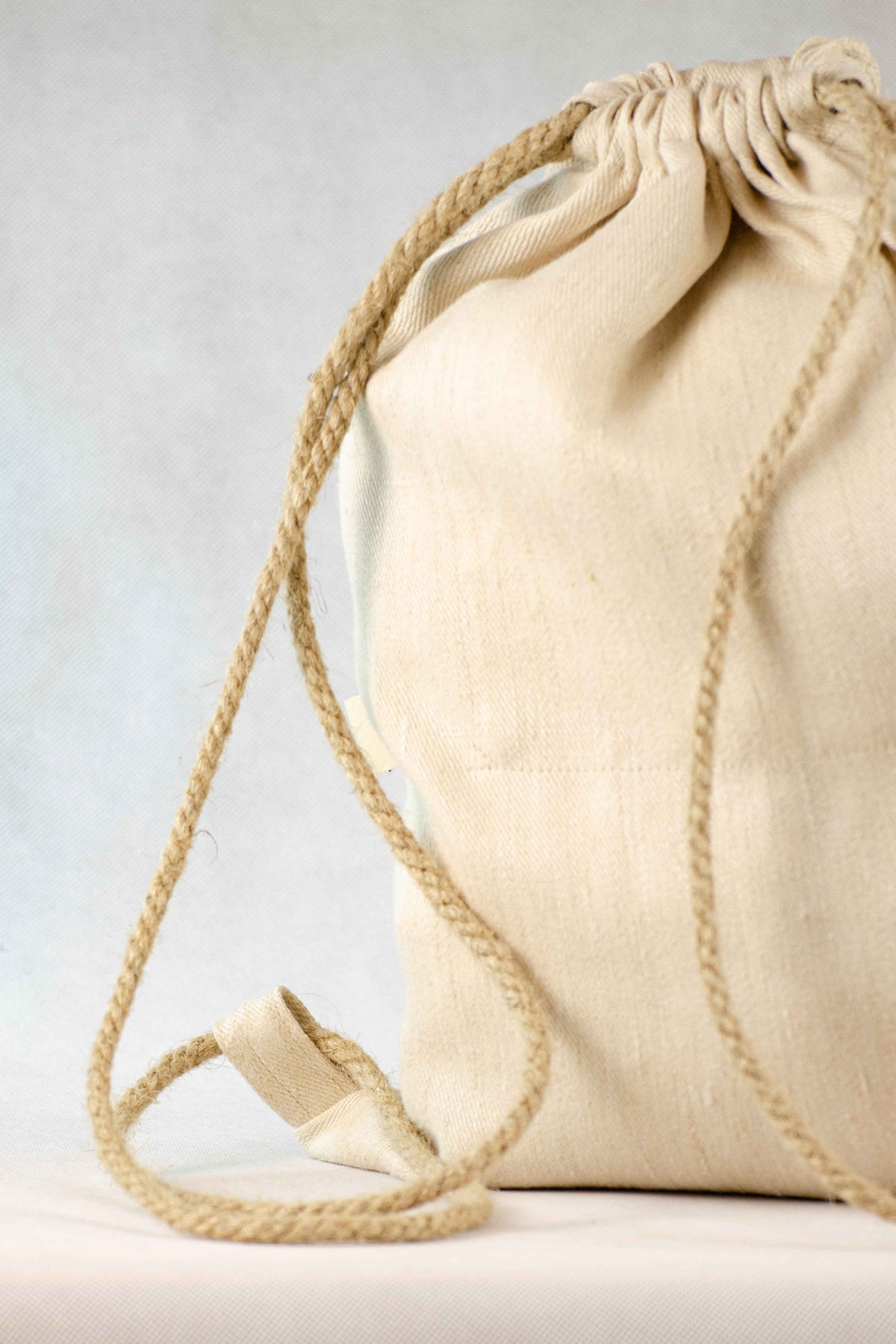 REWANA HEMP DRAWSTRING BACKPACK WITH INNER POCKET