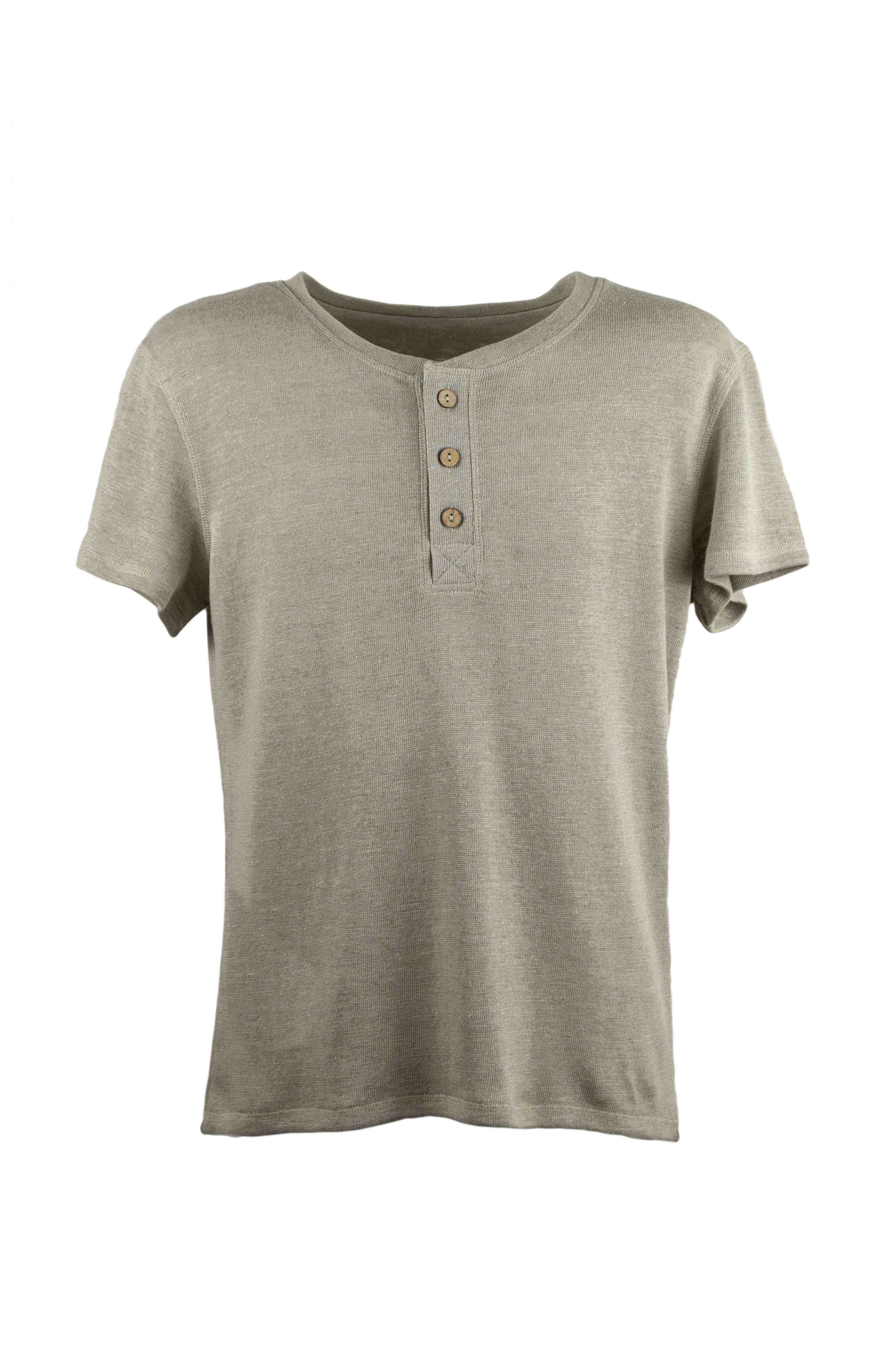 REWANA PÁNSKE TRIČKO ROW S LÉGOU NA GOMBÍKY, NATURAL, KRÁTKY RUKÁV