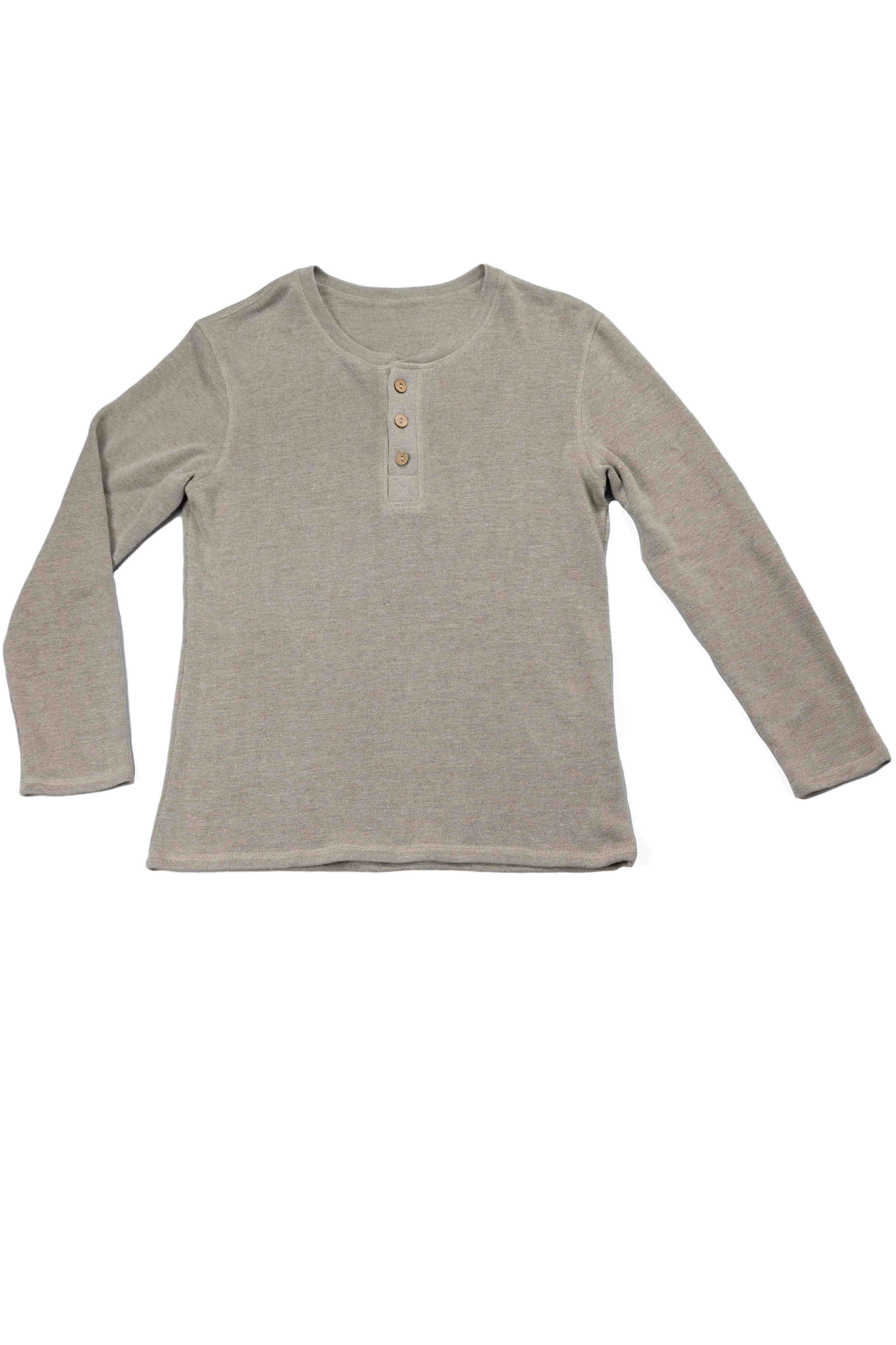 REWANA PÁNSKE TRIČKO ROWEN S LÉGOU NA GOMBÍKY, NATURAL, DLHÝ RUKÁV