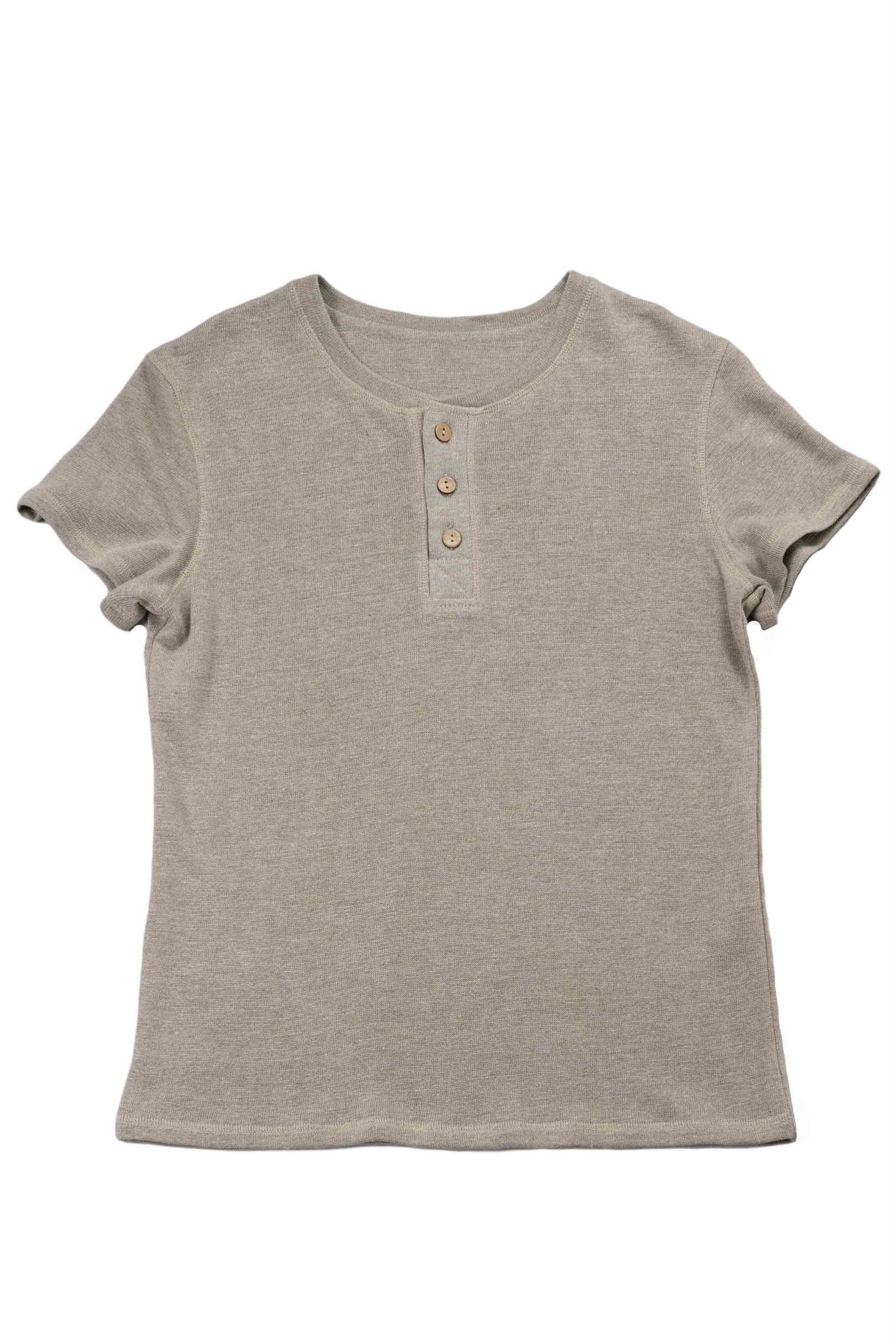 REWANA PÁNSKE TRIČKO ROW S LÉGOU NA GOMBÍKY, NATURAL, KRÁTKY RUKÁV