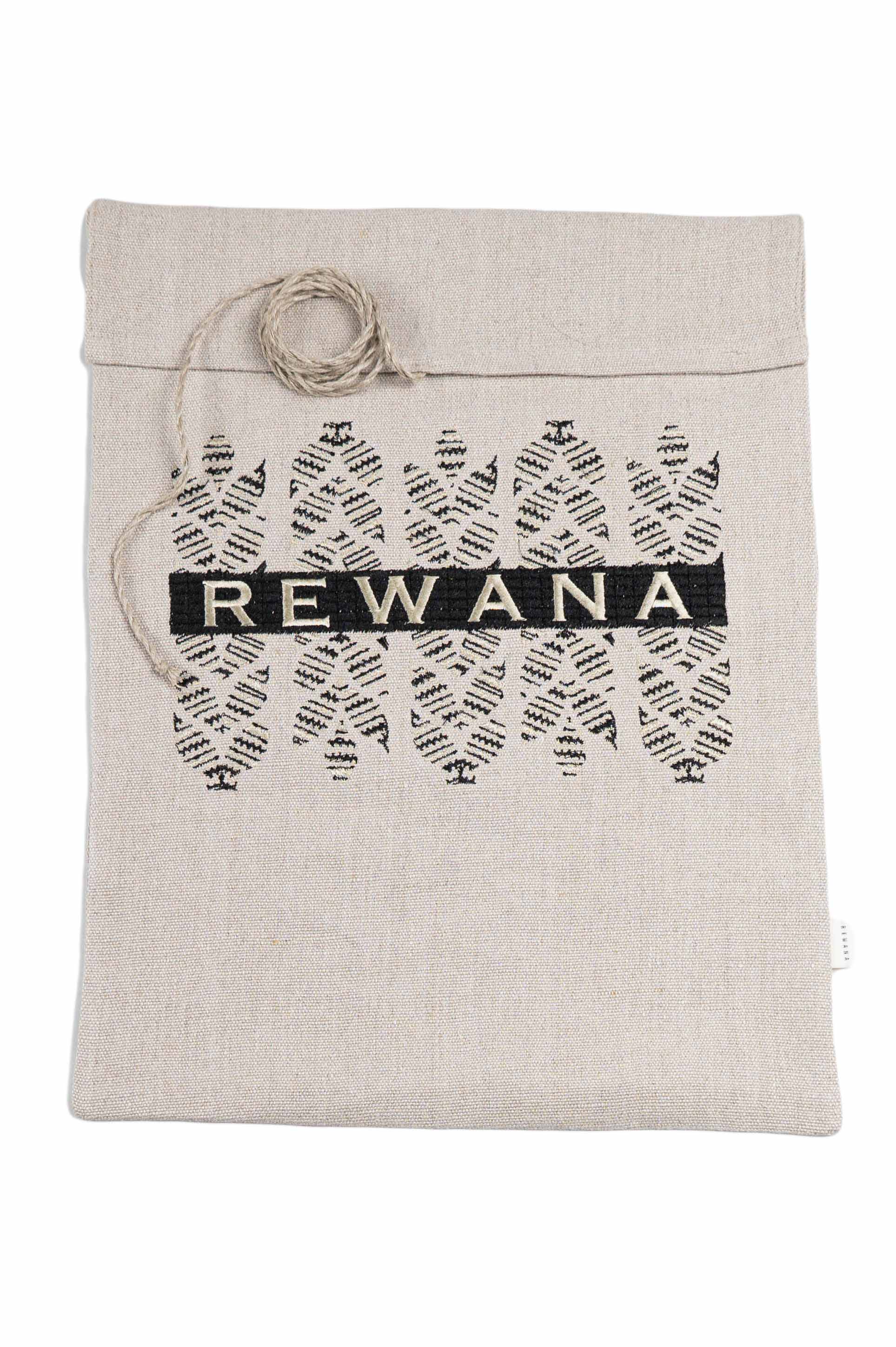 REWANA ZERO WASTE BREAD PACK IN NATURAL CANVAS REWANA EMBROIDERY OF WHEAT