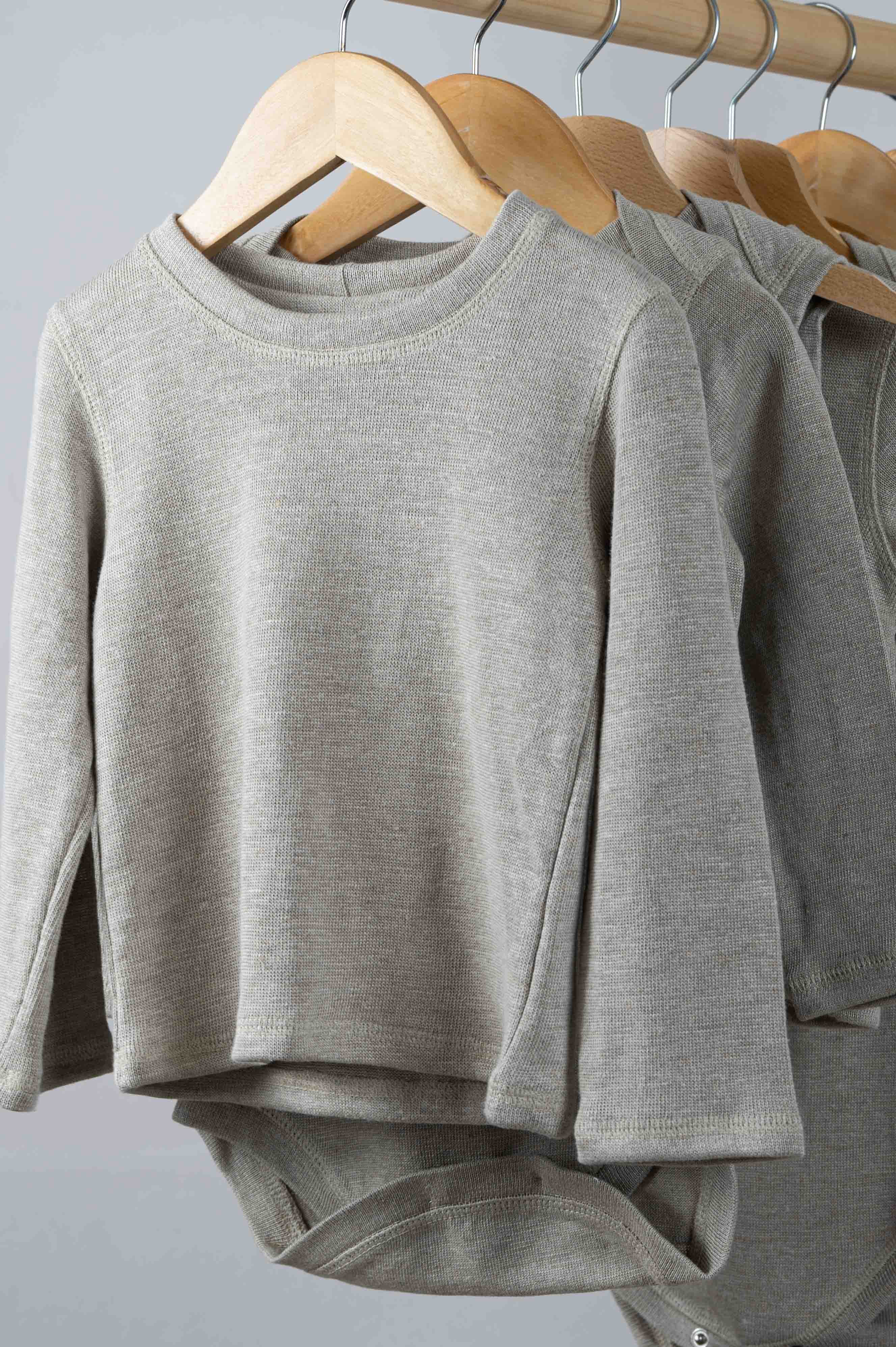 REWANA DETSKÉ TRIČKO, DLHÝ RUKÁV, NATURAL, 100% PRÍRODNÝ CERTIFIKOVANÝ ÚPLET