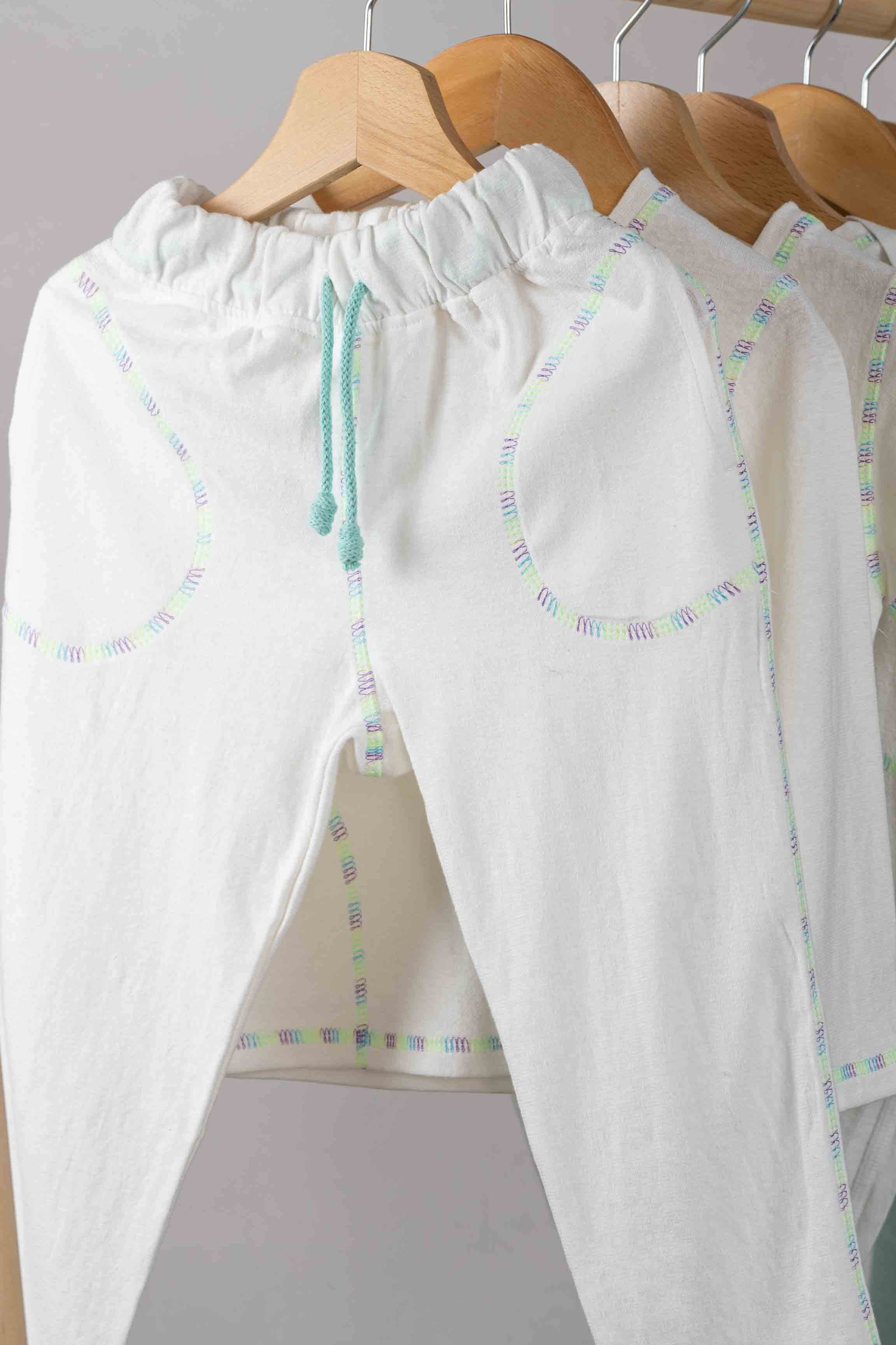 REWANA DETSKÉ TEPLÁKY ÚZKE, PRÍRODNÝ ÚPLET, ZELENÉ ŠITIE