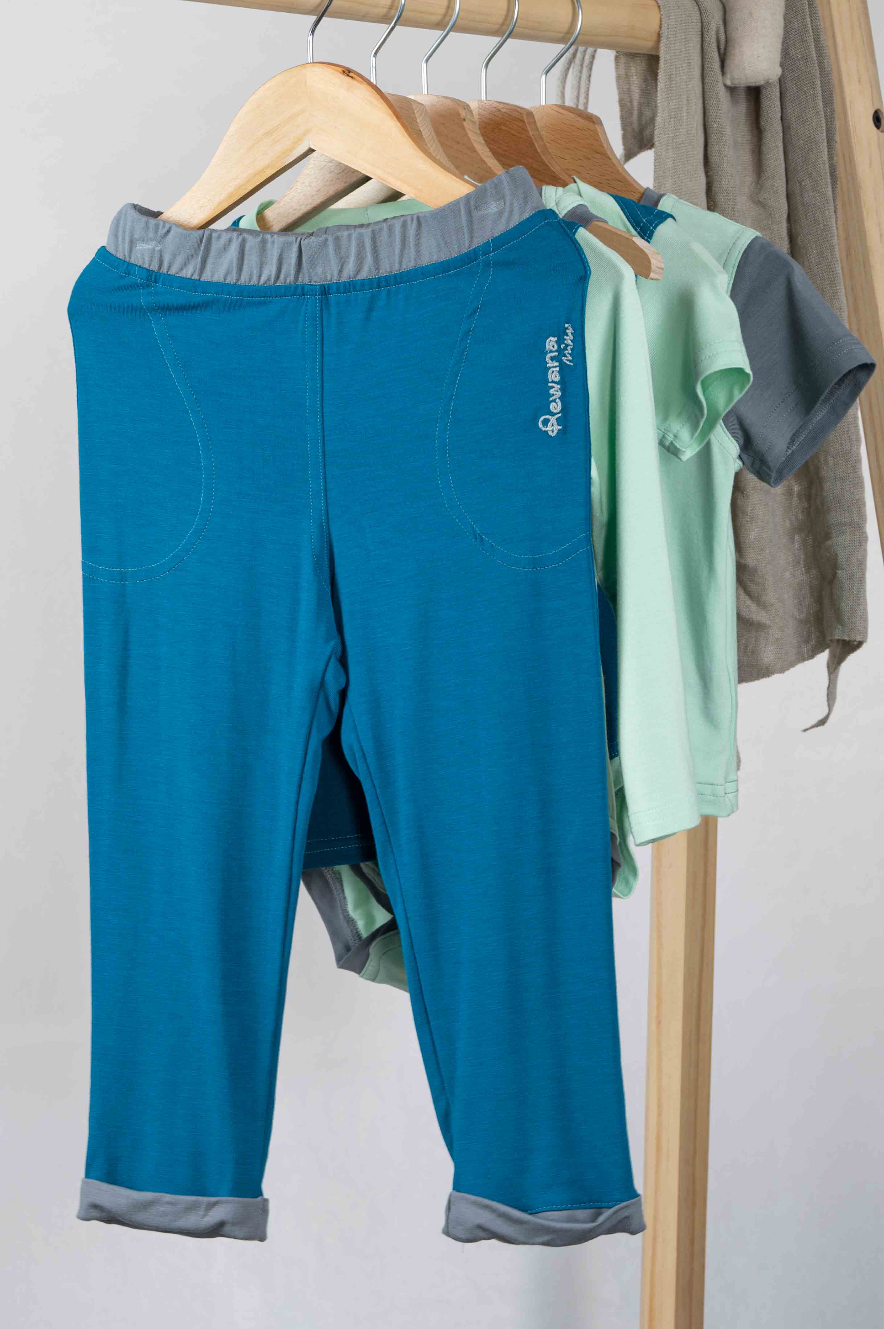 REWANA DETSKÉ TEPLÁKY ROVNÉ, BAMBUSOVÝ ÚPLET, VIACFAREBNÉ