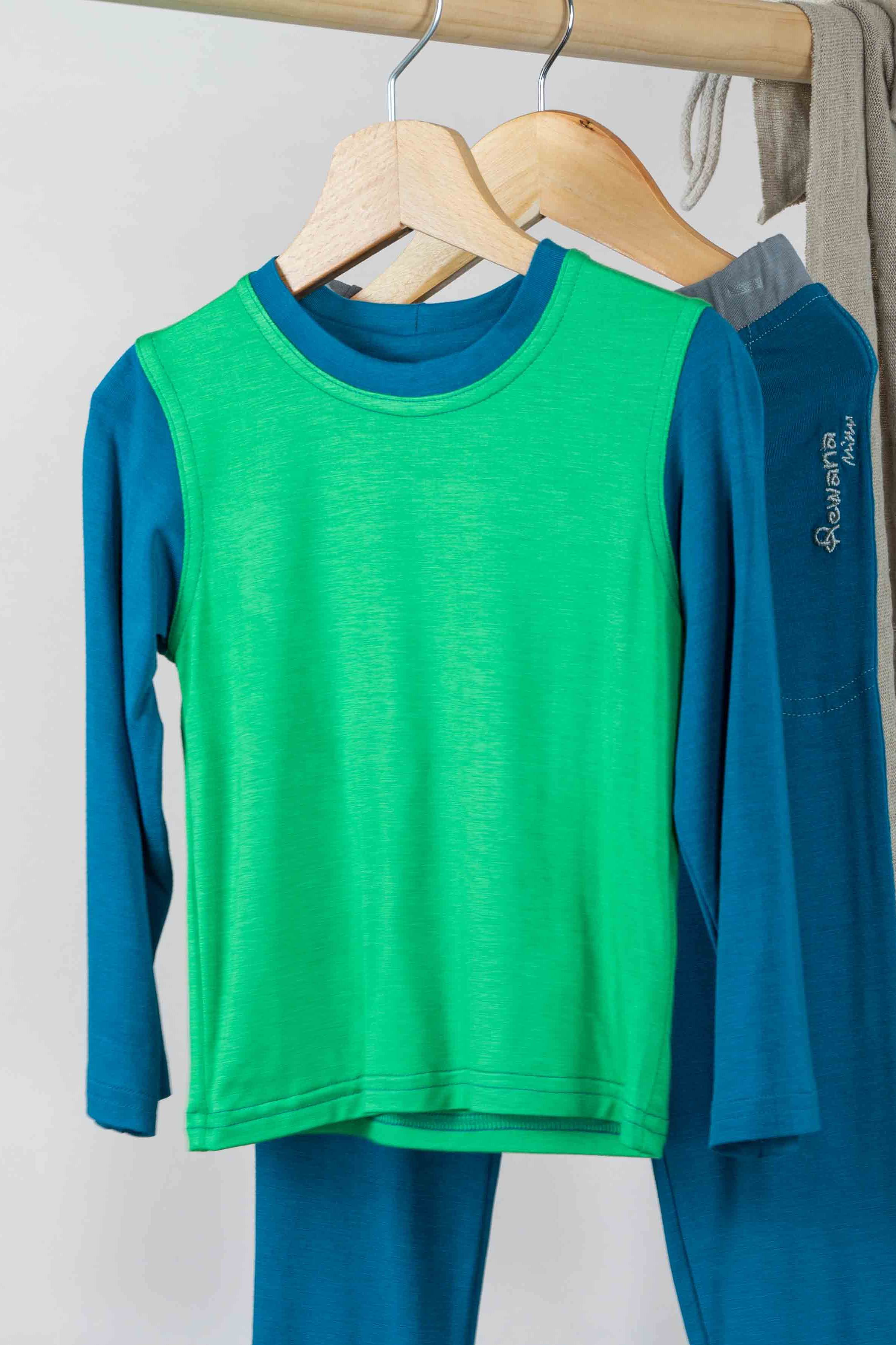 REWANA DETSKÉ TRIČKO, DLHÝ RUKÁV, BAMBUSOVÝ ÚPLET, VIACFAREBNÉ