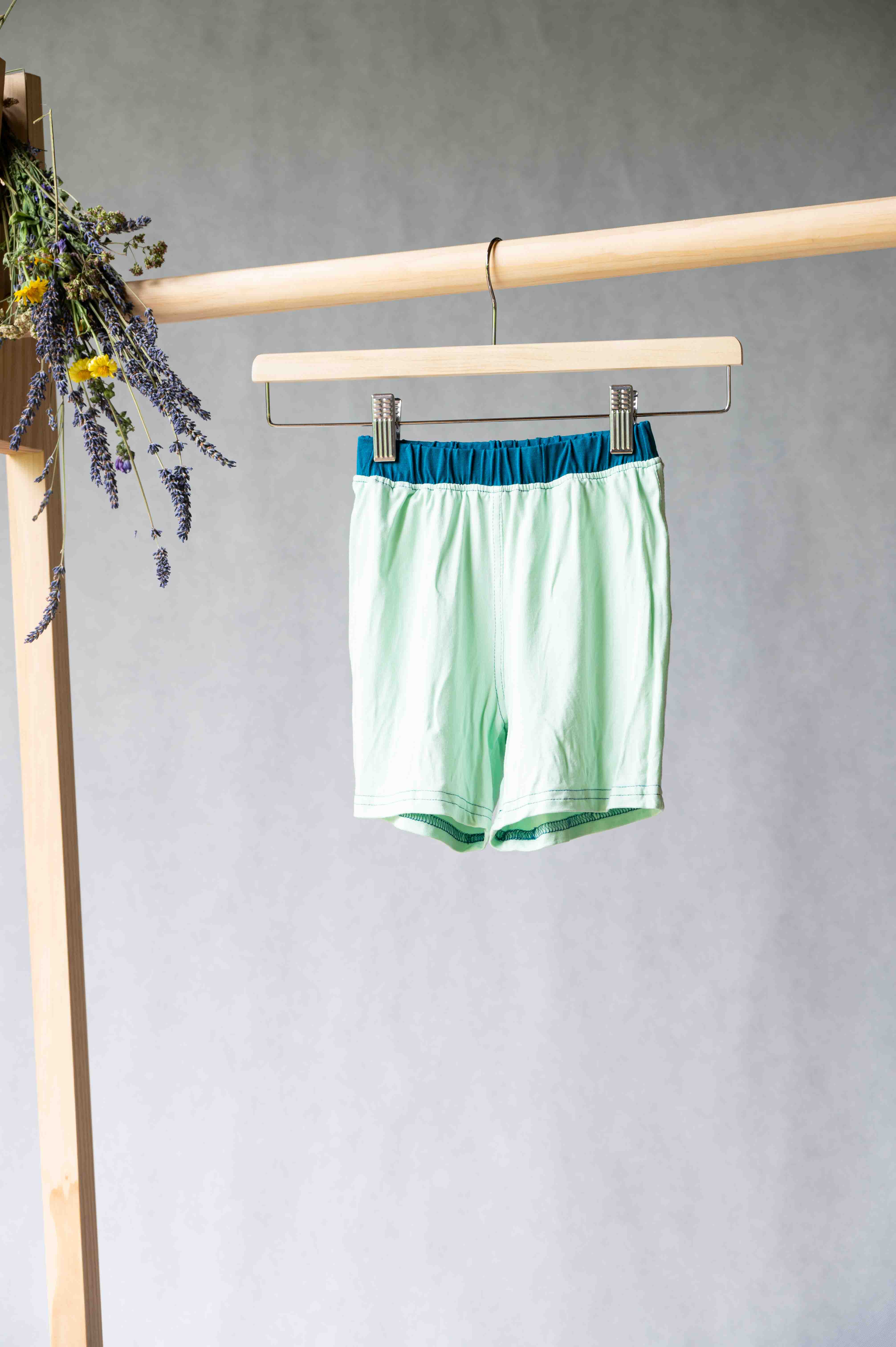 REWANA CHILDREN'S SHORT TRACKSUITS BAMBOO KNIT IN MINT