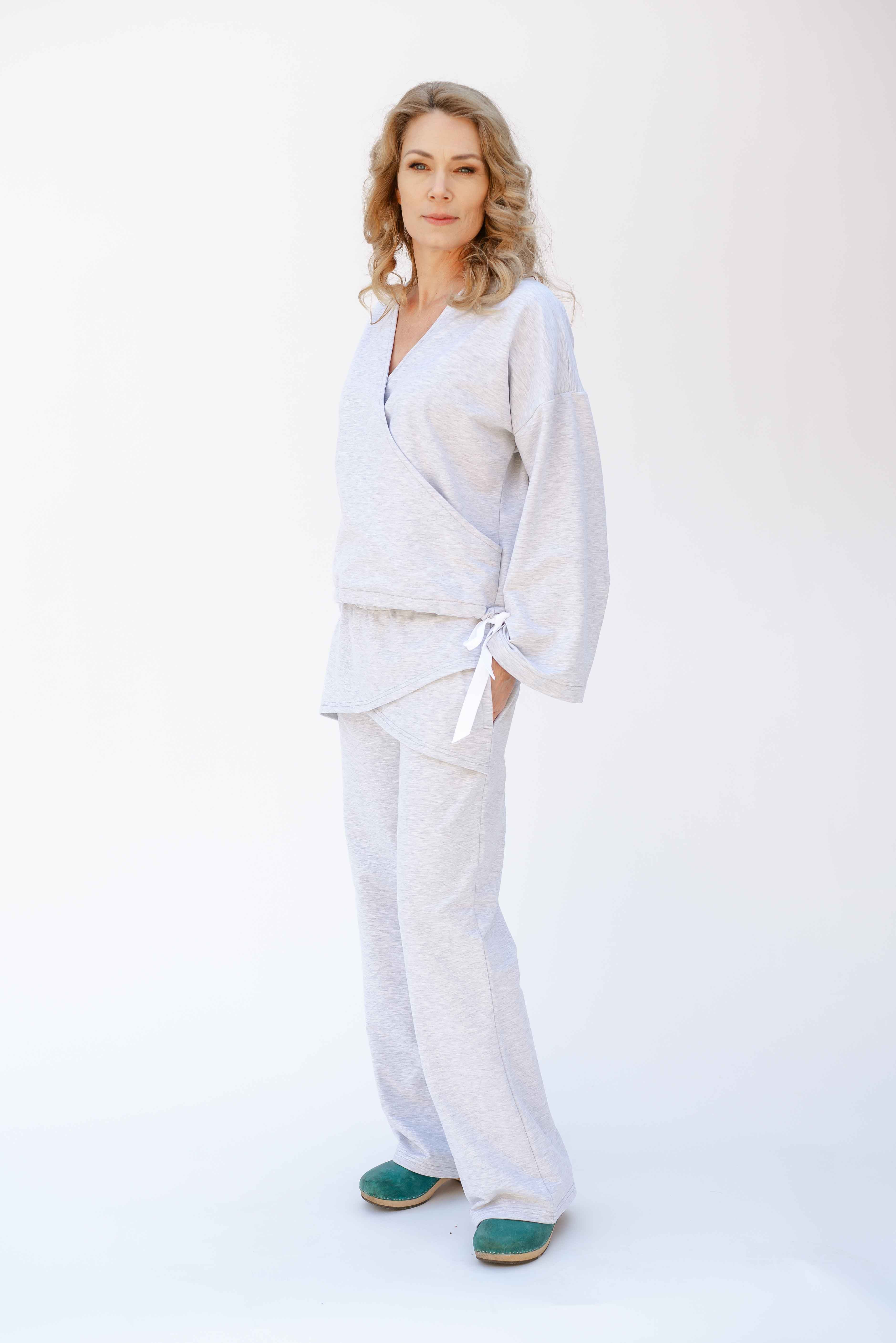 REWANA WOMEN'S PANTS WITH SKIRT IN GREY HIGHLIGHT