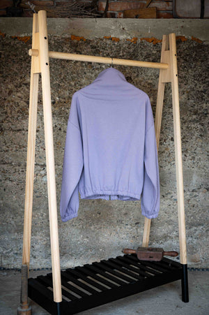 REWANA fialová oversize pánska mikina na zips s vysokým golierom – fotografia 5
