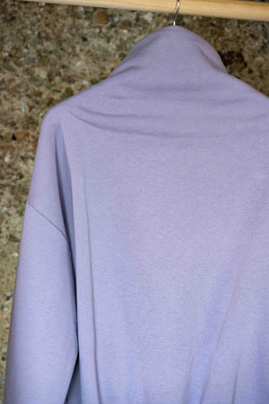 REWANA fialová oversize pánska mikina na zips s vysokým golierom – fotografia 1