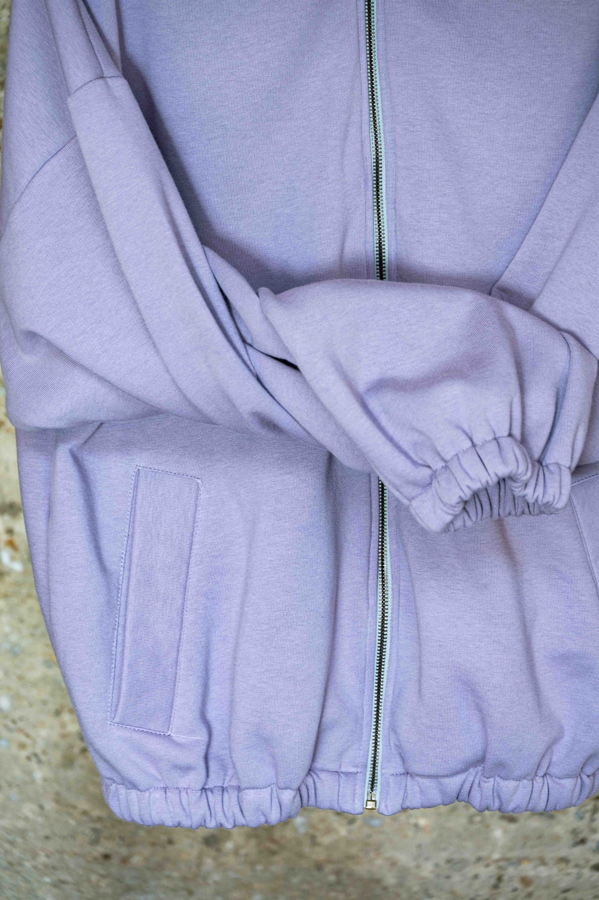 REWANA fialová oversize pánska mikina na zips s vysokým golierom – fotografia 4