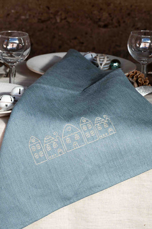 REWANA mint herringbone hemp kitchen towel – photo 3
