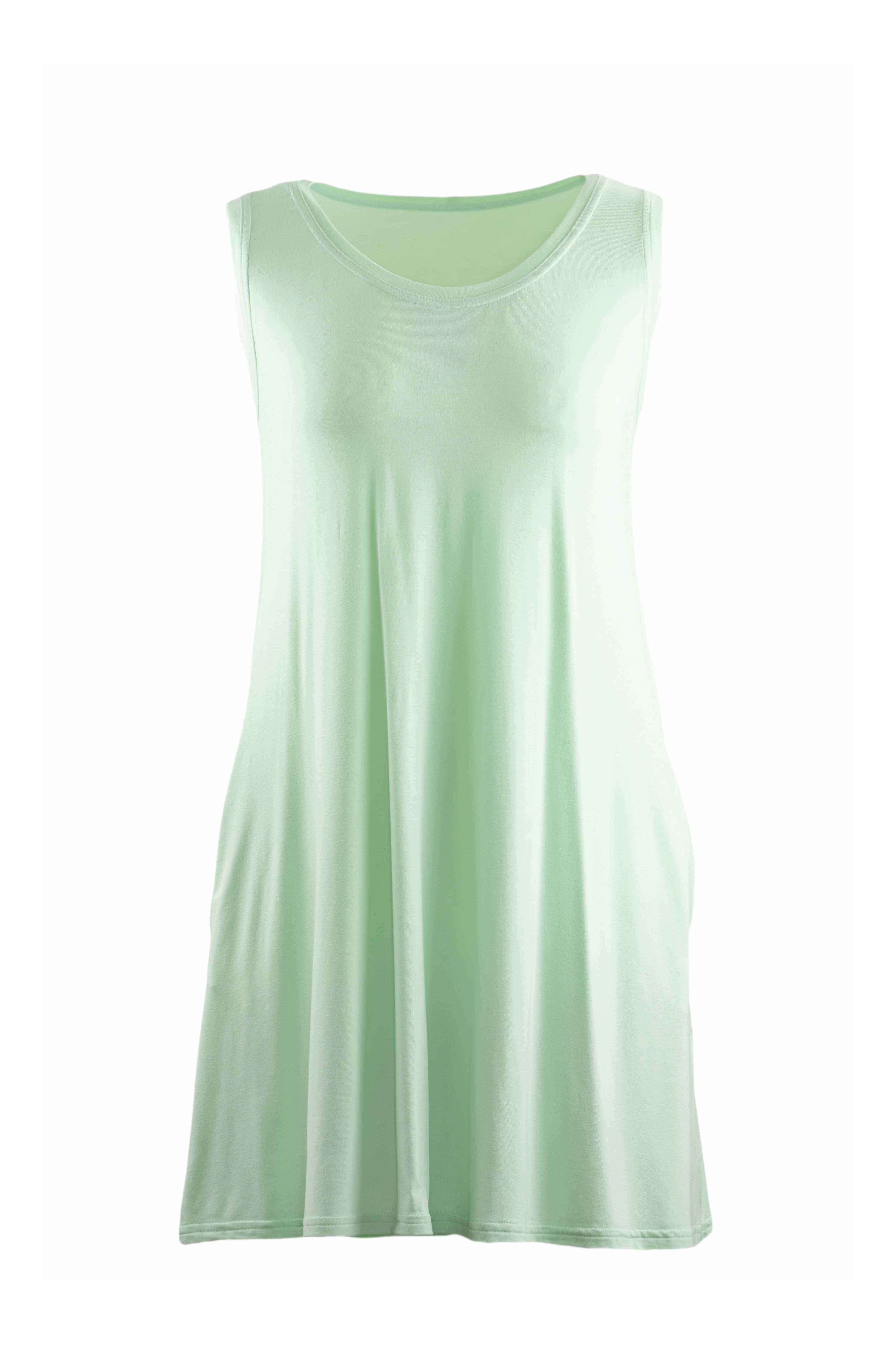 REWANA WOMEN'S BAMBOO DRESS SLEEVELESS IN MINT COLOR