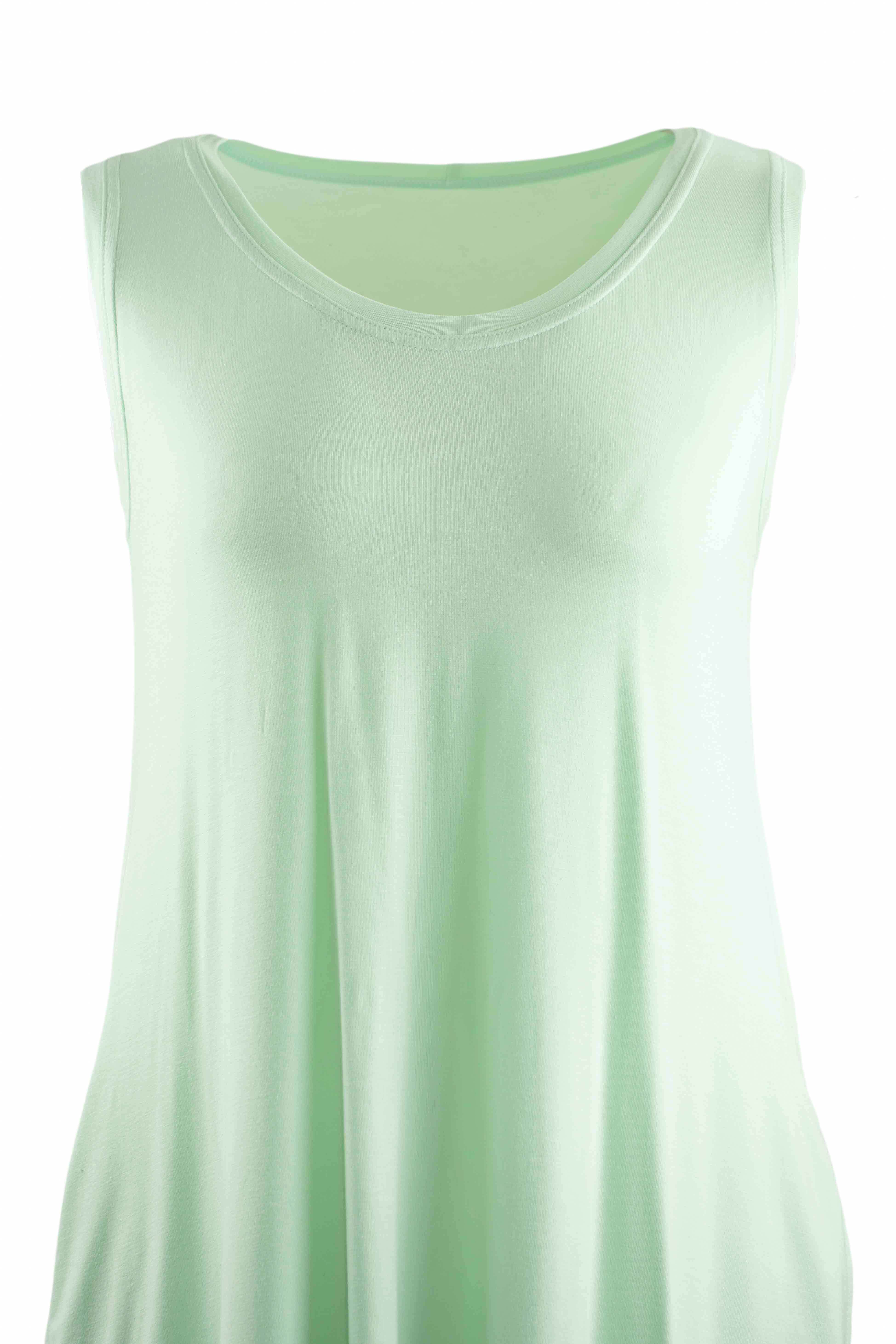 REWANA WOMEN'S BAMBOO DRESS SLEEVELESS IN MINT COLOR