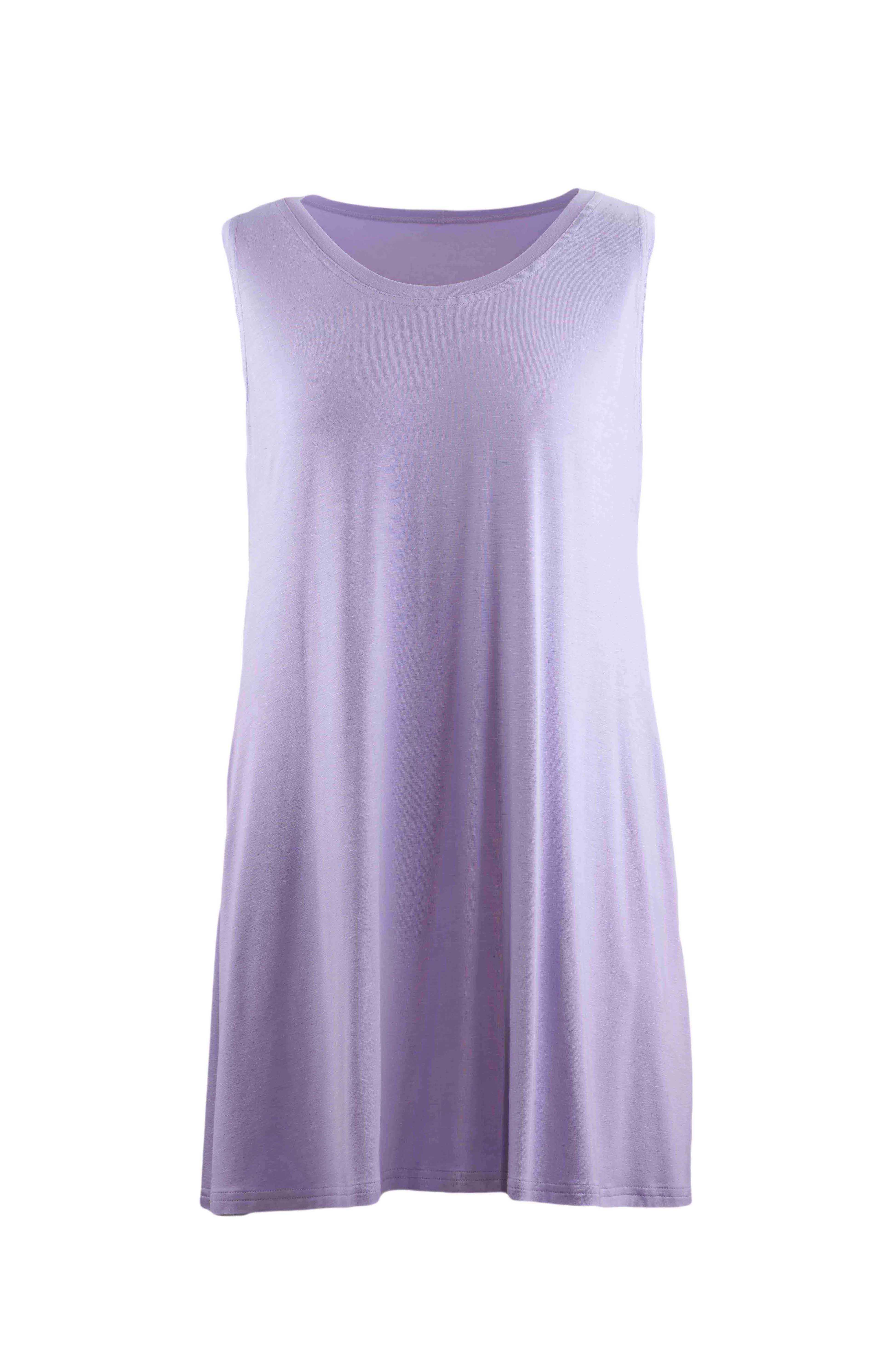 REWANA WOMEN'S BAMBOO DRESS SLEEVELESS IN LILAC COLOR