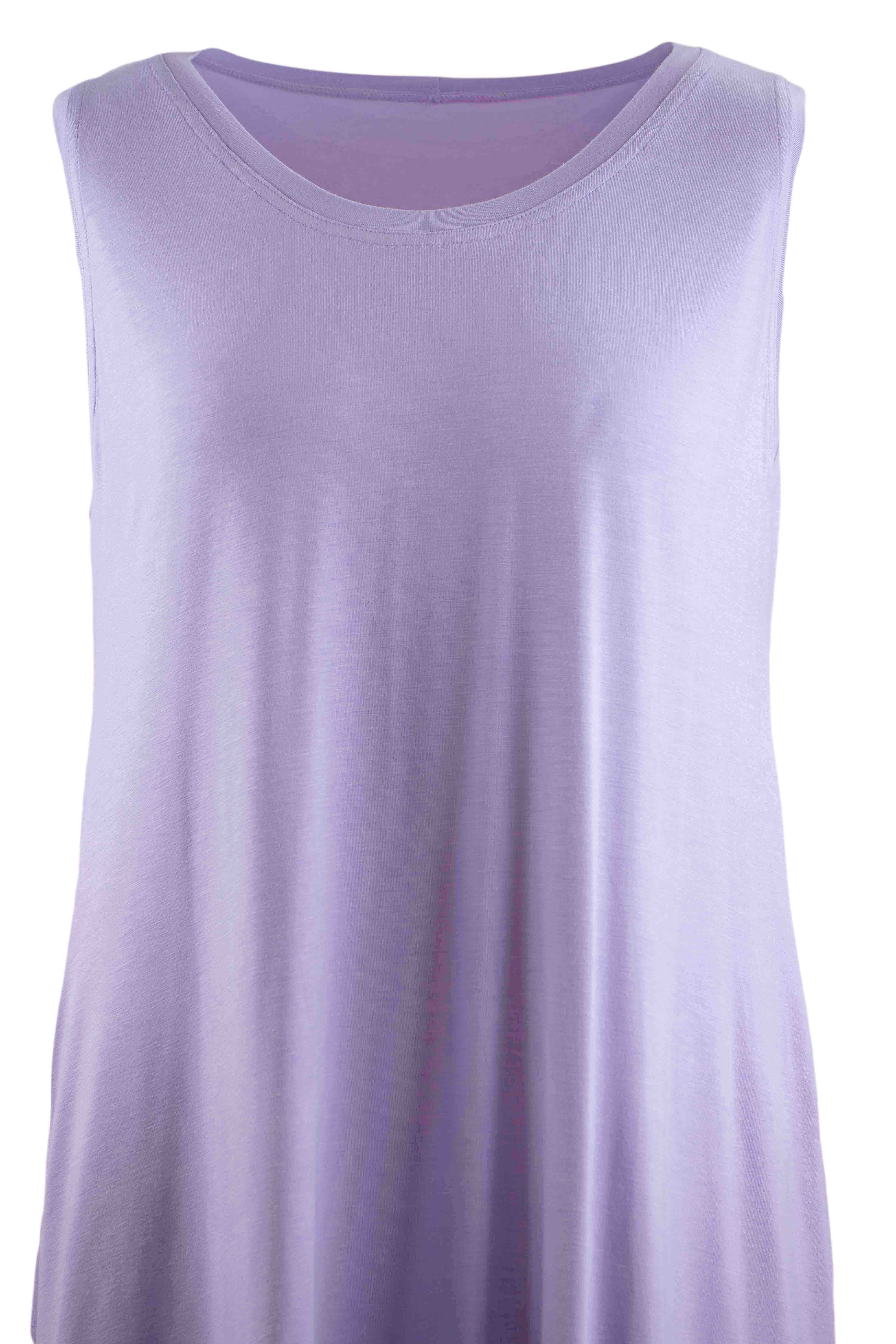 REWANA WOMEN'S BAMBOO DRESS SLEEVELESS IN LILAC COLOR