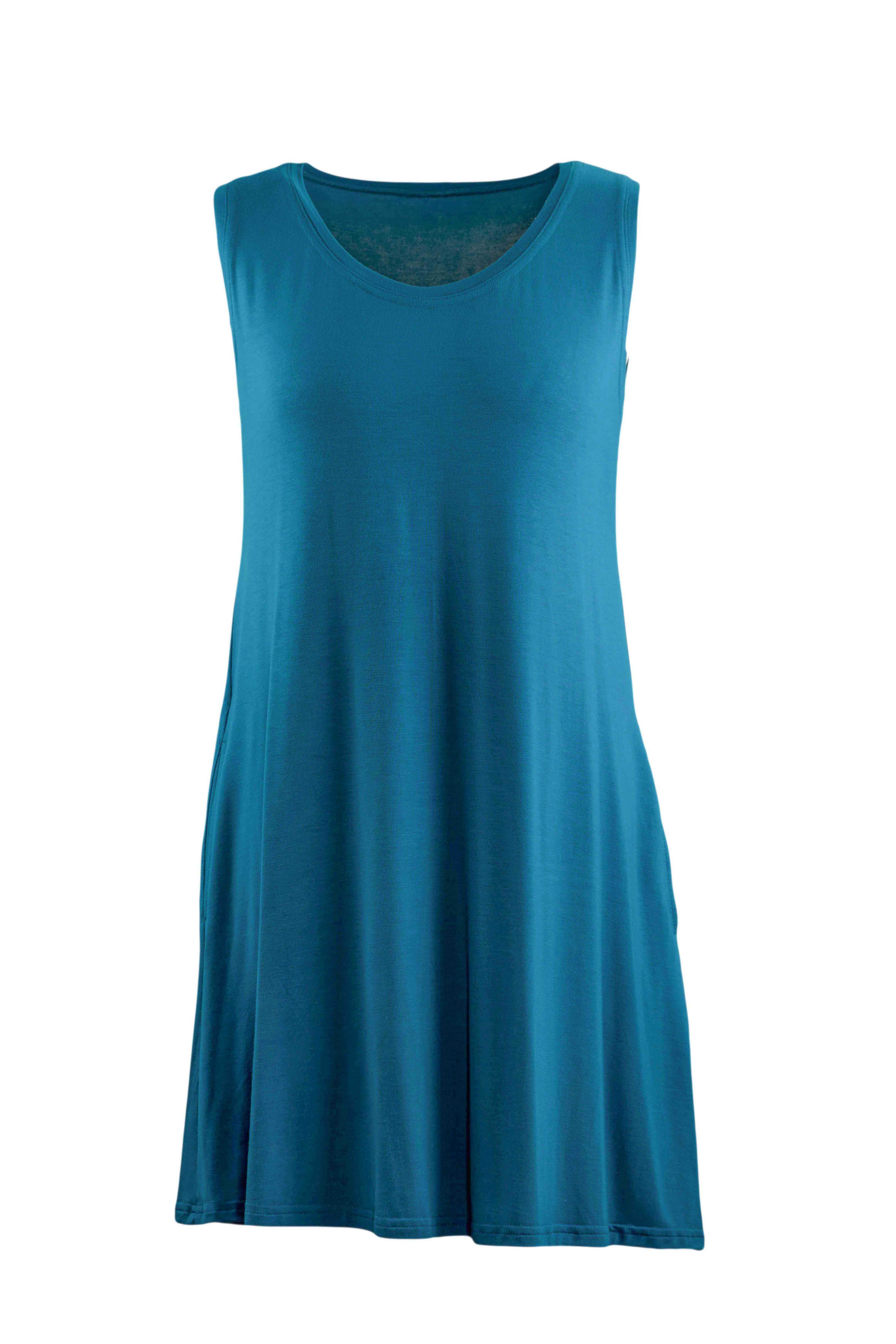 REWANA WOMEN'S BAMBOO DRESS SLEEVELESS IN JADE COLOR
