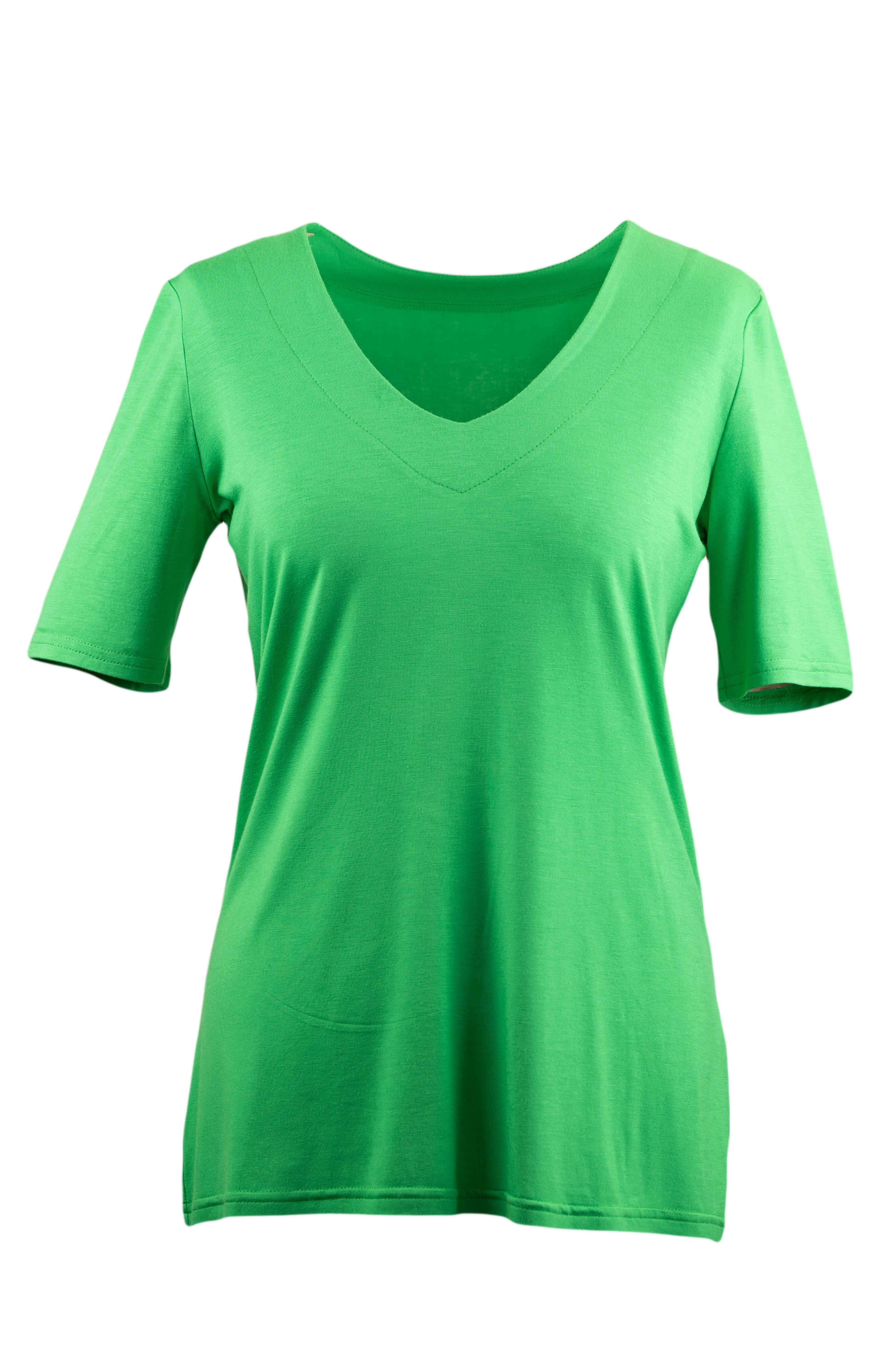 REWANA WOMEN'S BAMBOO T-SHIRT WITH 3/4 SLEEVES IN GREEN COLOR