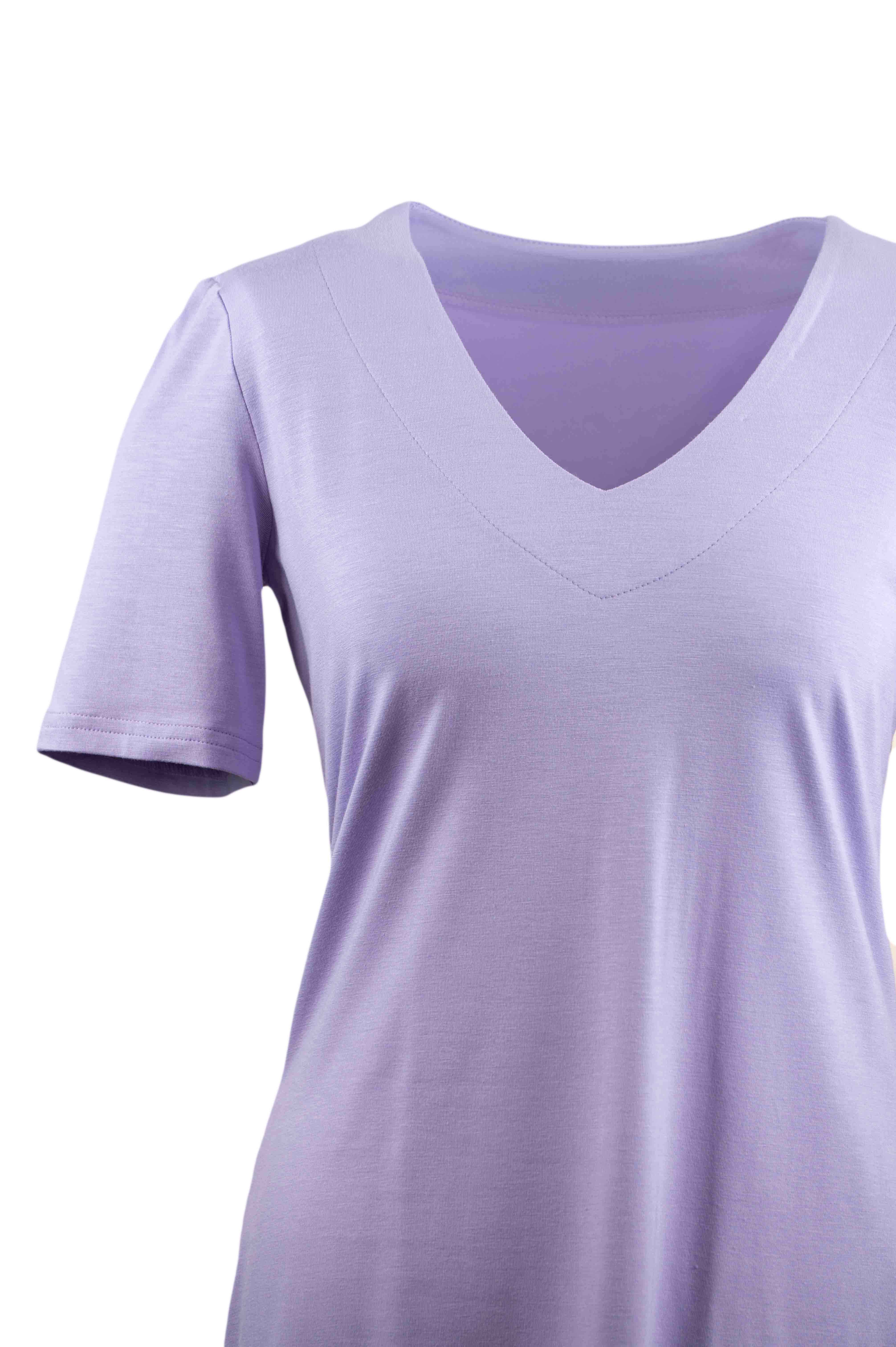 REWANA WOMEN'S BAMBOO T-SHIRT WITH 3/4 SLEEVES IN LILAC COLOR