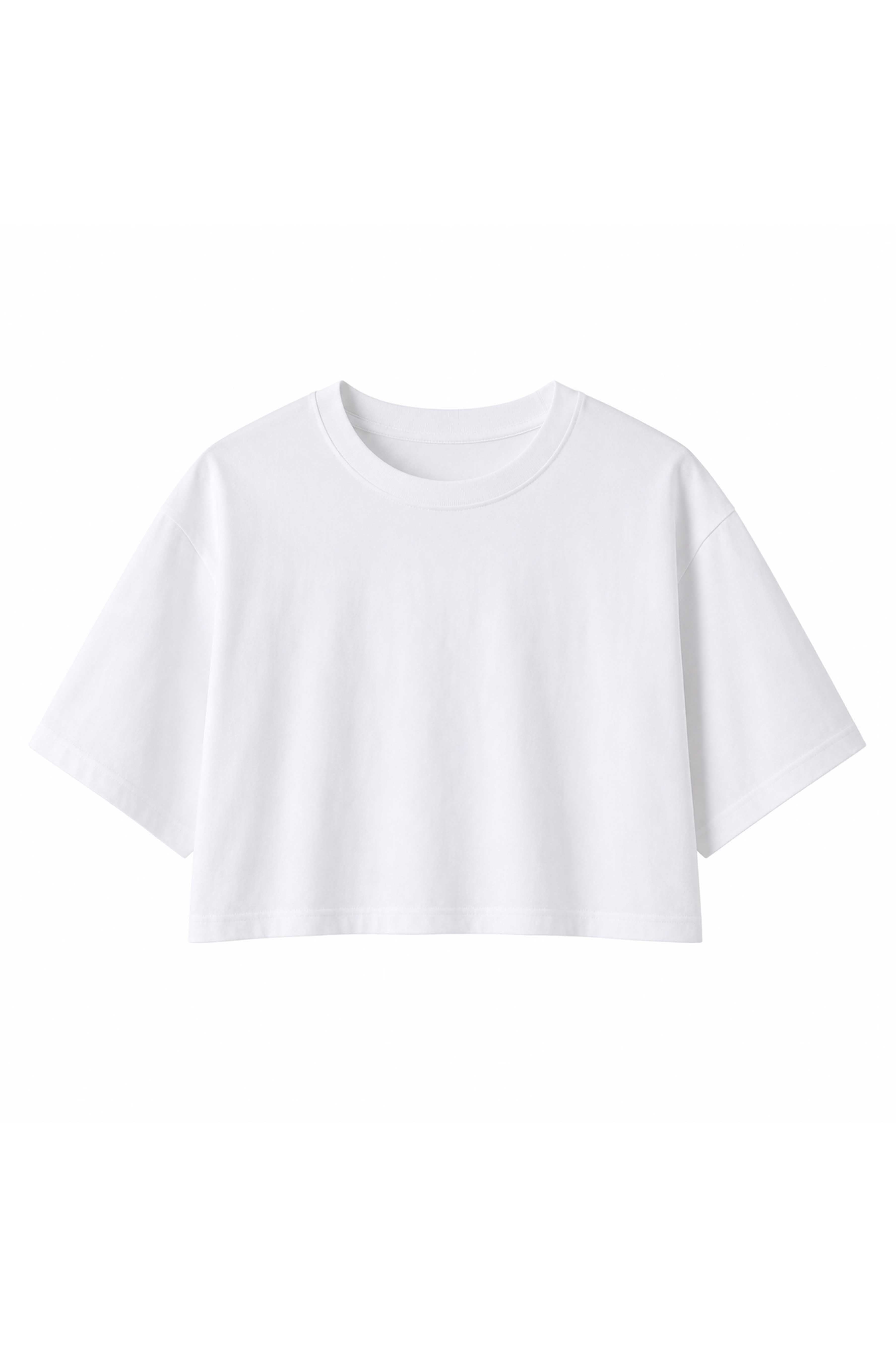 REWANA WOMEN'S T-SHIRT SHORT CROP FIT IN WHITE COLOR