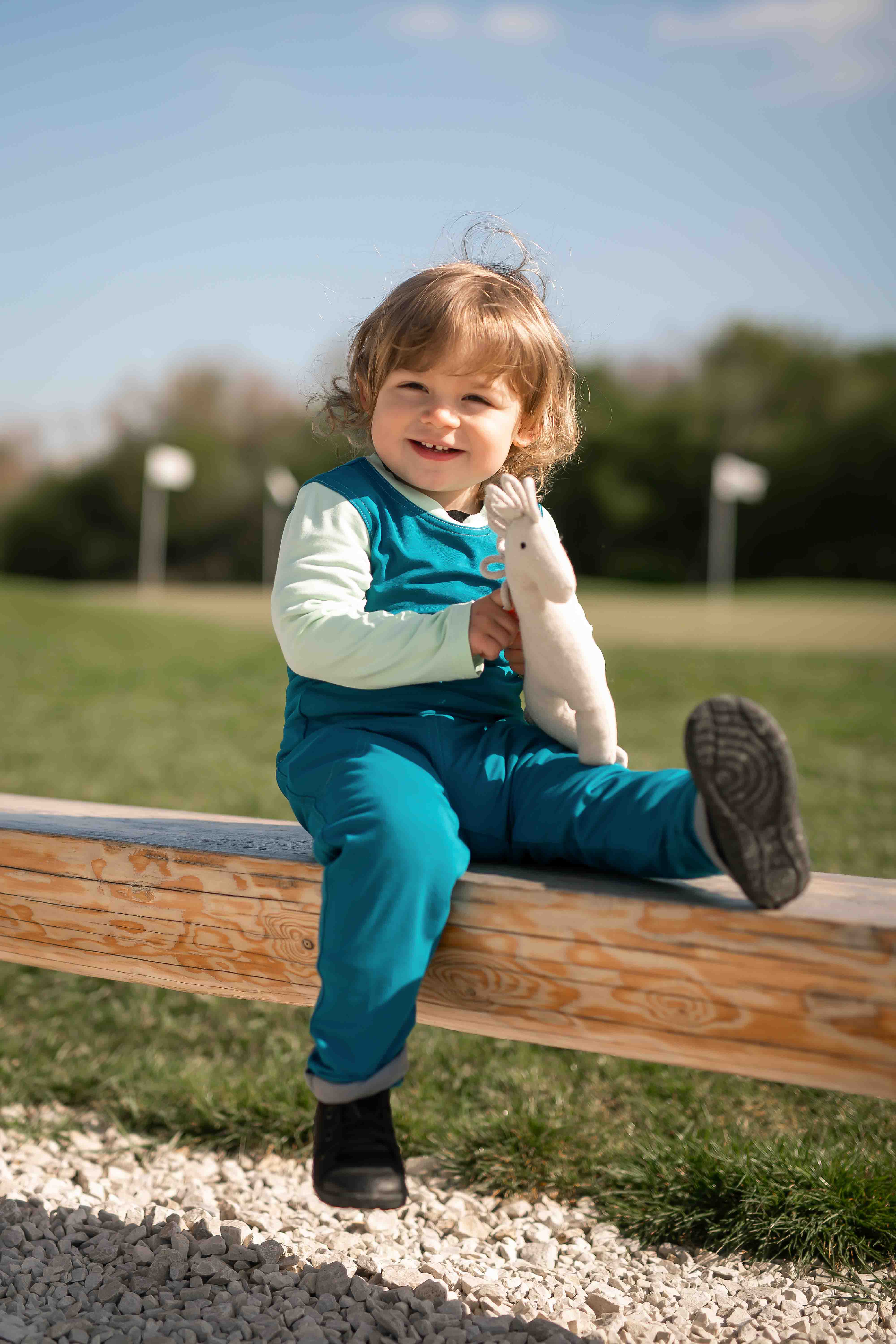 REWANA CHILDREN'S STRAIGHT TROUSERS BAMBOO KNIT IN MULTICOLOR
