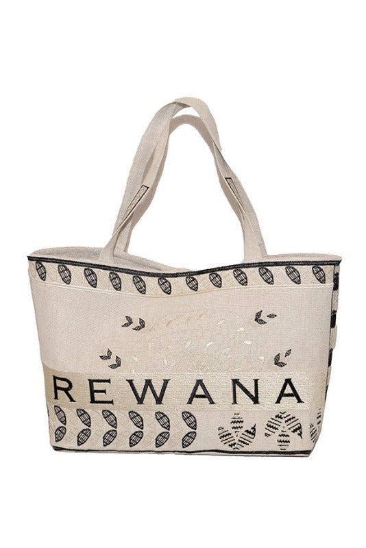 REWANA HEMP HANDBAG WITH ARTISTIC EMBROIDERY