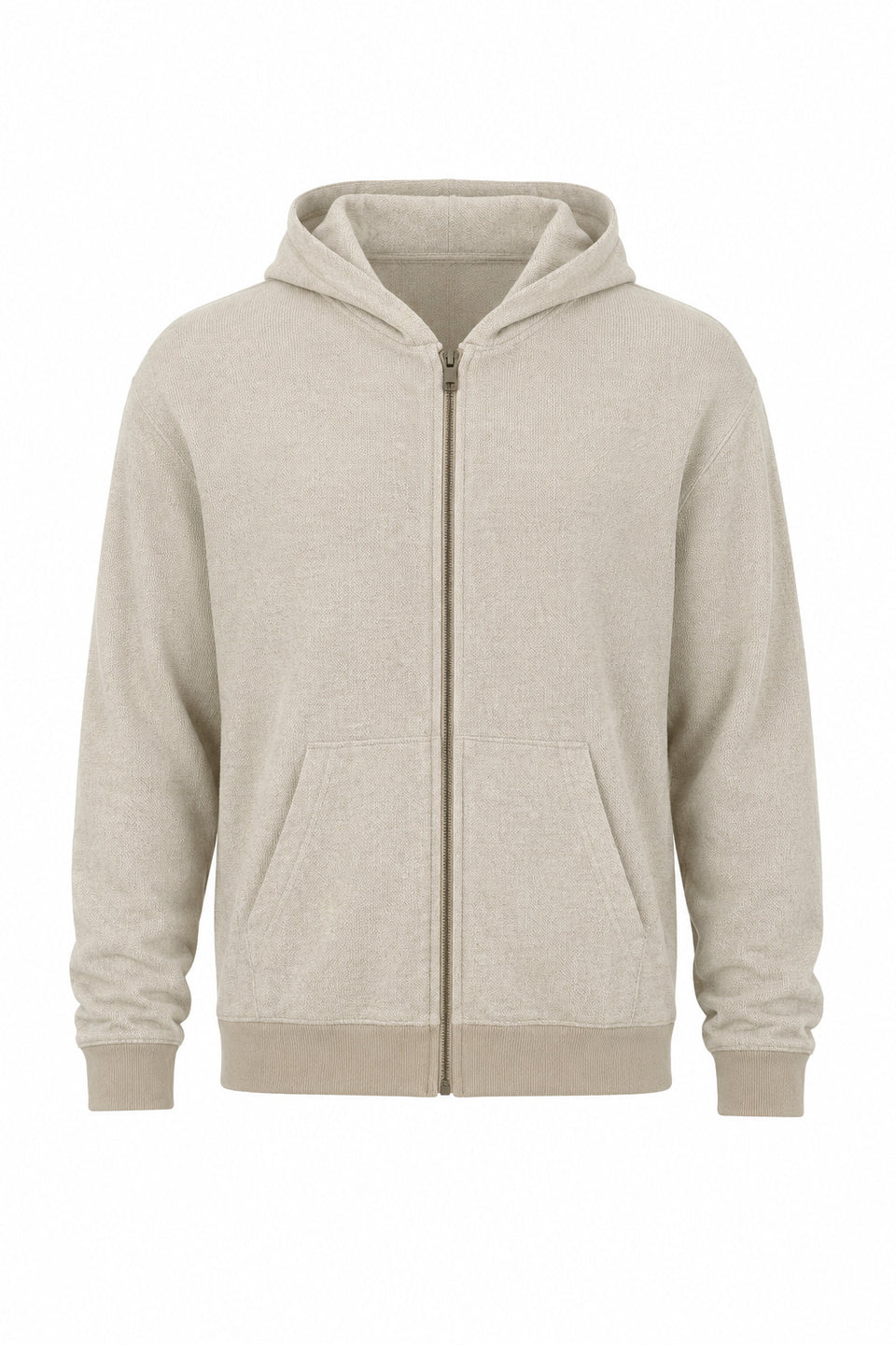 REWANA MEN'S HEMP REMY ZIP-UP SWEATSHIRT IN NATURAL COLOR